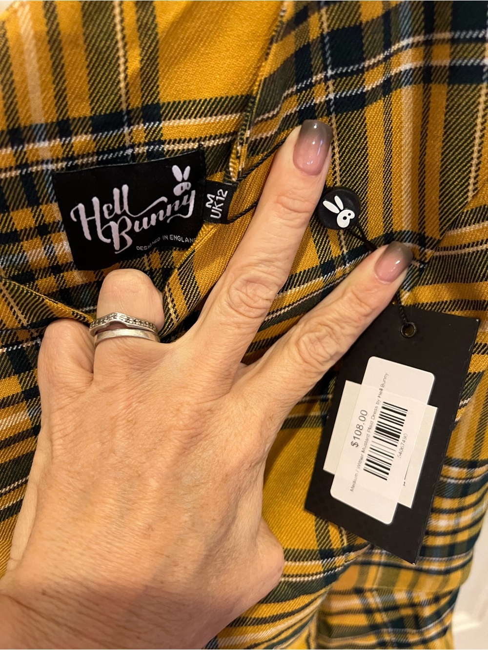 mustard plaid Hell Bunny dress
